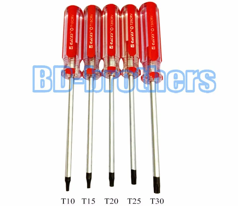 Красочный бар ПВХ ручка Torx T30 T30H с отверстием отвертка ремонтные отвертки инструмент 384 шт./лот