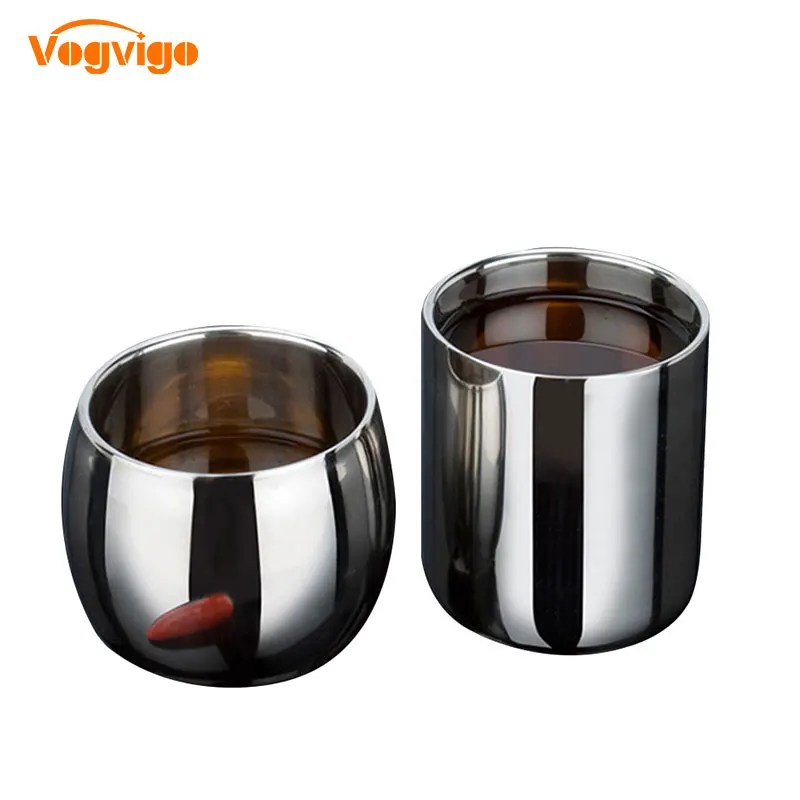 

VOGVIOG 2017 Hot Selling Stainless Steel Double-layer Anti-hot Hollow Coffee Cup Mug Double Layer Scald-proof Drinkware