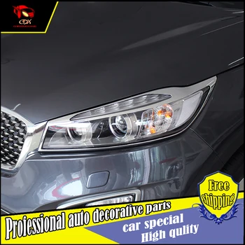 

Car Styling ABS headLight and tail Lamp covers trim For KIA Sorent L 2015-2017 Car light lamp cover trim Decoration Accessories