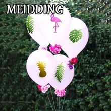 MEIDDING-Glitter Flamingo/Pineapple/Palm Leaves Paper Sticker wish latex balloon Engagement Party Bridal Shower/Wedding supplies