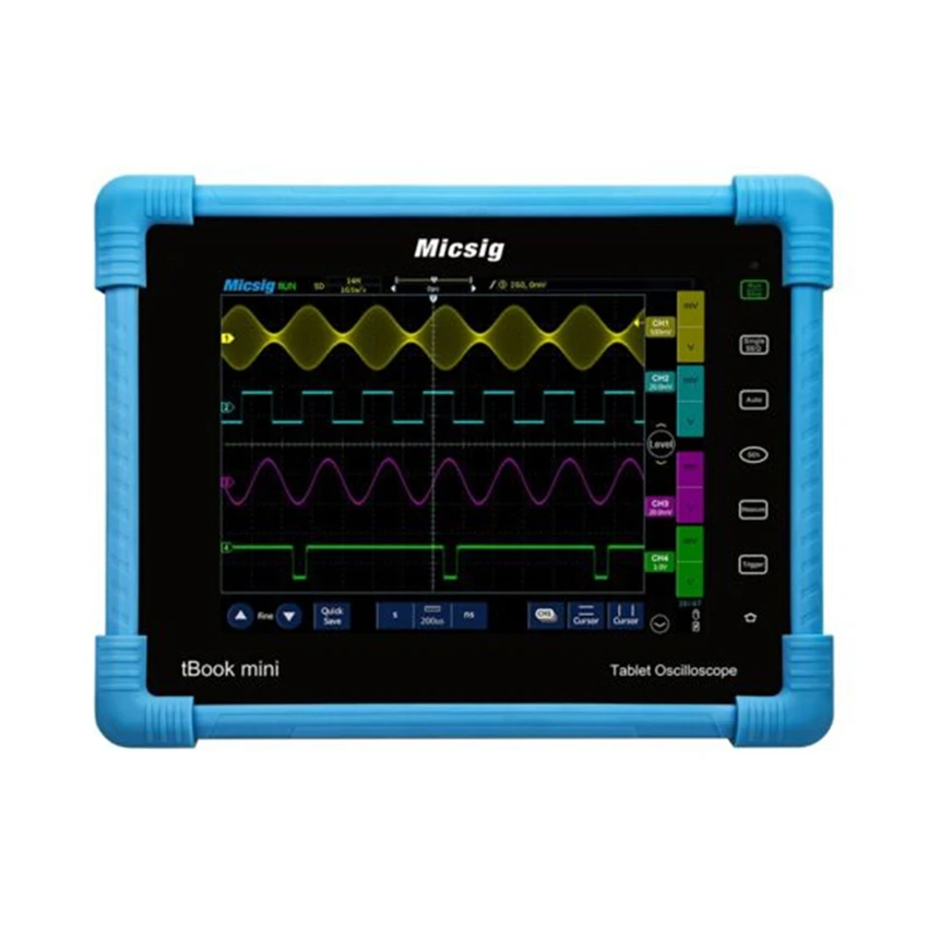 

Micsig TO1072 Series Car-Detector Digital Tablet Oscilloscope TBook Mini 2CH 70M Scopemeter Automotive Oscilloscope-Portable Kit