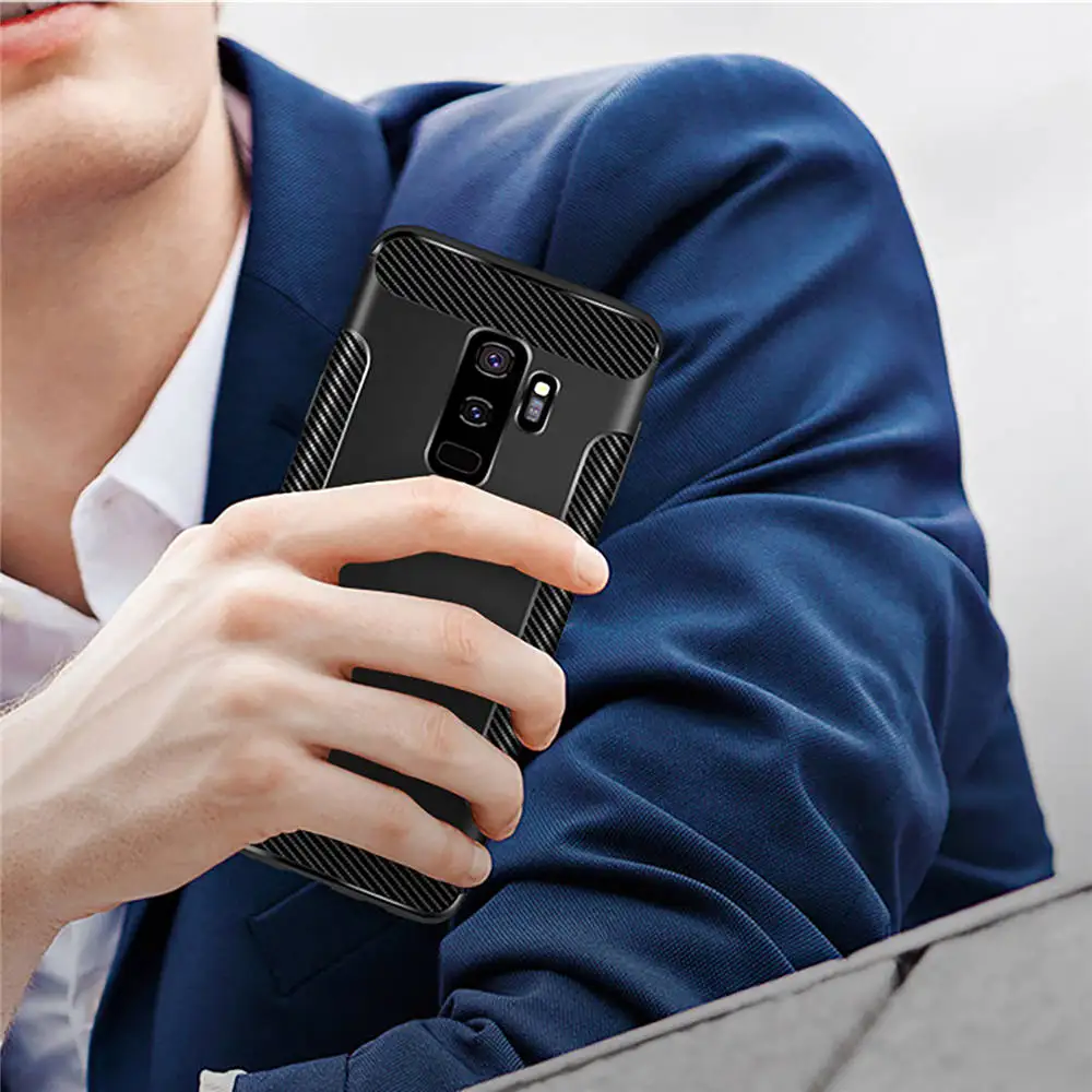 Матовые чехлы для SAMSUNG Galaxy S9 плюс SM-G965F + карбоновый чехол S9Plus 128 ГБ 256 Мягкие