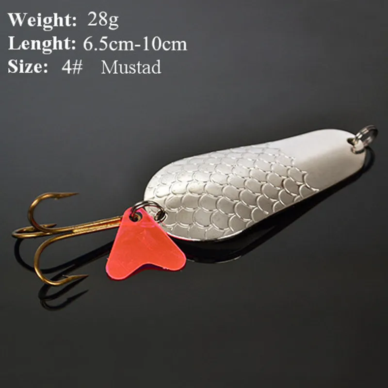

1PC FISH KING Brand 28g Hook 4# Spoon Fishing Lure Hard Spoon Metal Jigging Baits Pesca Tackle