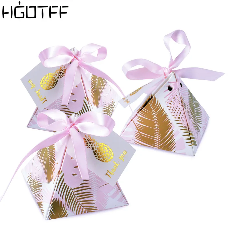 5 шт. треугольная коробка конфет розовый ананас винтажные свадебные подарки коробки для шоколада и сладостей вечерние свадебные Декор сувениры вечерние подарочные сумки