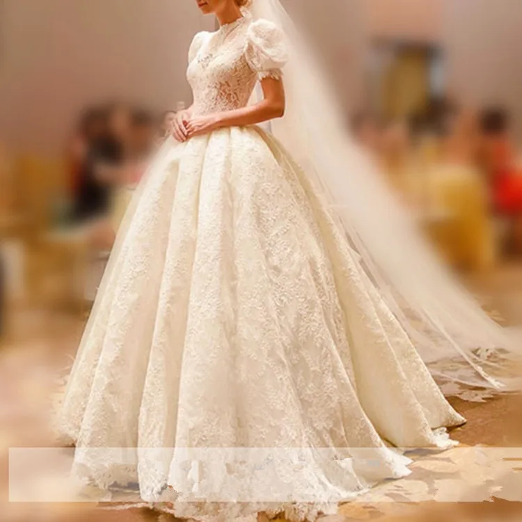 high neck ballgown