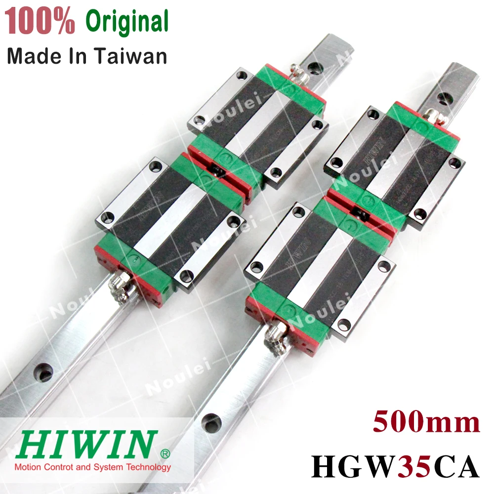 

HIWIN CNC Guide Rails, 2pcs HGR35 Linear Rail 500mm + 4pcs HGW35CC HGW35CA CNC Linear Guide Rail Block