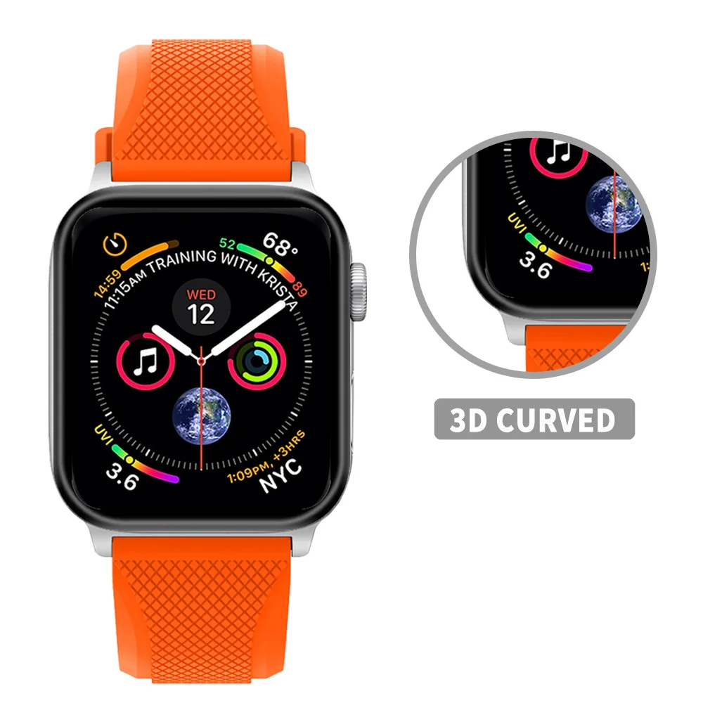 3D изогнутое полное покрытие закаленное стекло для Apple Watch 4 полная защитная крышка для экрана 40 мм 44 мм 9H стеклянная пленка для iWatch 4