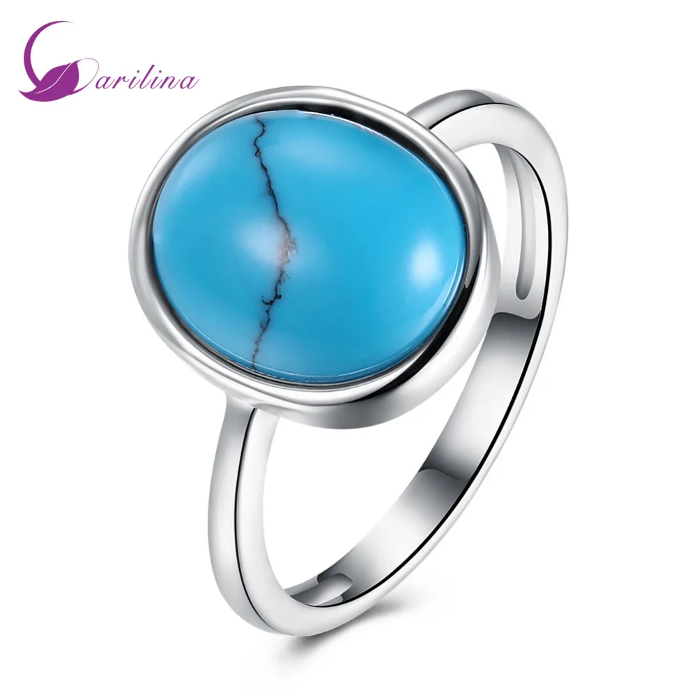 

Womens Round Turquoise ring high fashion silver ring exclusive ring R2059