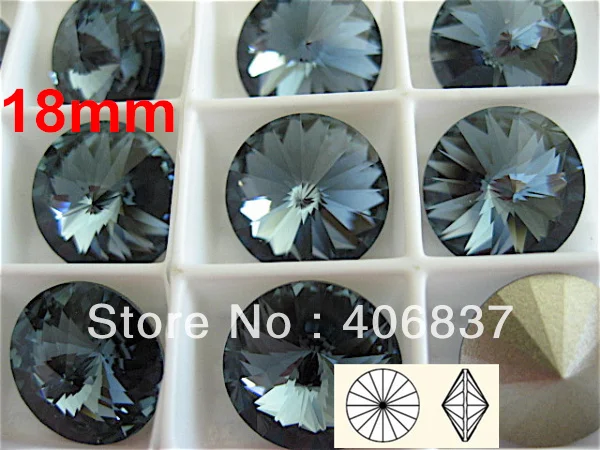 100 шт./лот, 18 мм радуги со стразами "риволи" камни,! Китайский Топ качество кристалл риволи