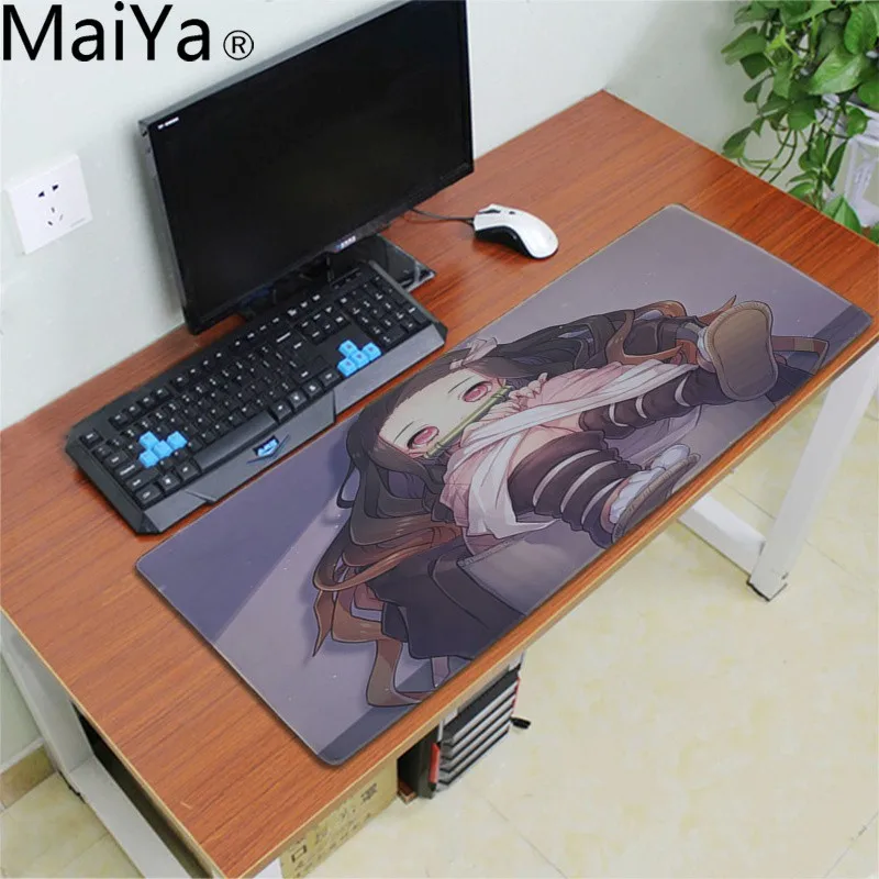 MaiYa New Design Demon Slayer Kimetsu no Yaiba Large Mouse pad PC Computer mat Durable Rubber Mouse Mat Pad - Цвет: LockEdge 40x90cm