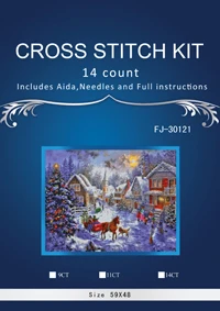 

1Chrismas snowing night Counted Cross Stitch Cross Stitch Set Cross-stitch Kit Embroidery Needlework SIMILAR dim anchor