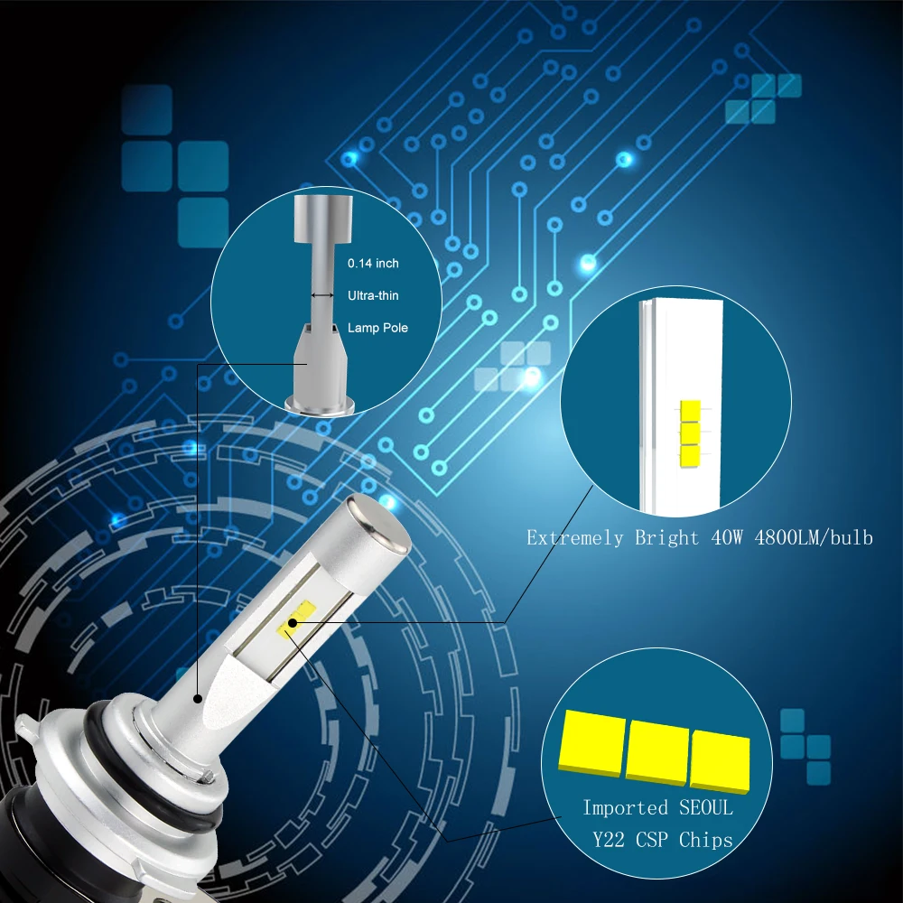 TINSIN LIGHTING T5 9005 led 9006 hb4 комплект преобразования СВЕТОДИОДНЫХ Фар H4 H7 светодиодные