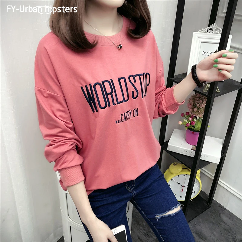 

2018 female women casual hoodies sweatshirt long sleeve pink sudadera mujer tumblr Cotton material riverdale kpop clothing loved