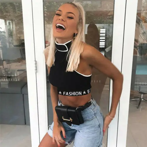 

2019 Fashion Womens Summer Camis Tanks Tops Sleeveless Cotton Halter Unpadded Bandeau Bra Vest Crop Top Seamless Bralette Tees