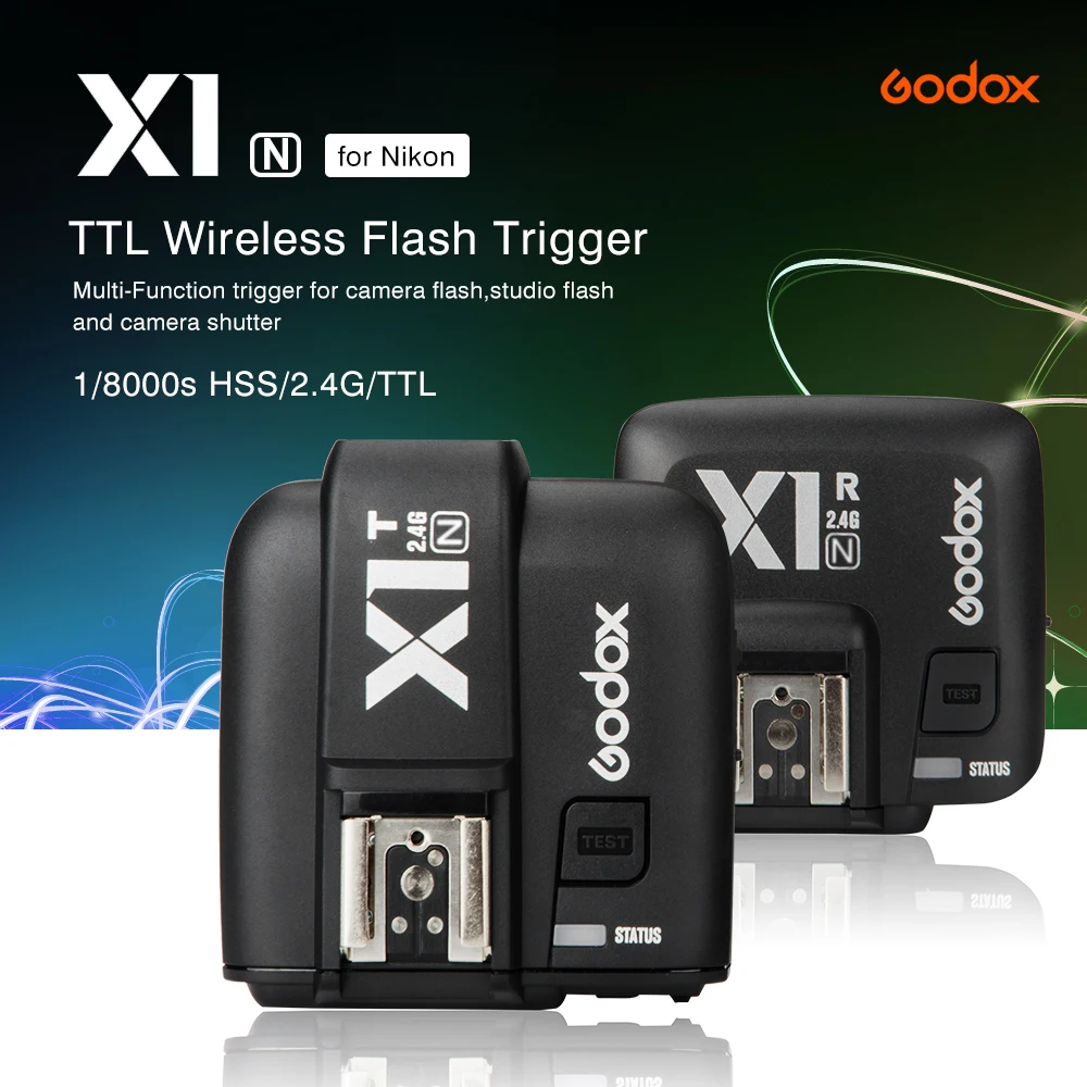 

Godox X1N TTL Flash Trigger 1/8000s HSS 32 Channels 2.4 G Wireless LCD Strobe Trigger Transmitter Receiver for Nikon D3200 D5200