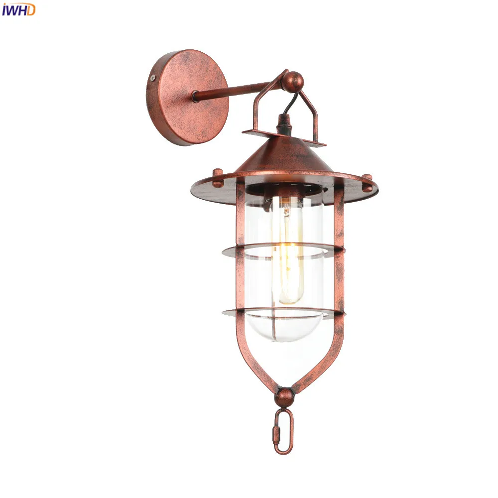 

IWHD Loft Industrial Style Retro Wall Lights For Home Lighting Mirror Stair Light Edison Glass Vintage Wall Lamp Sconce Wandlamp