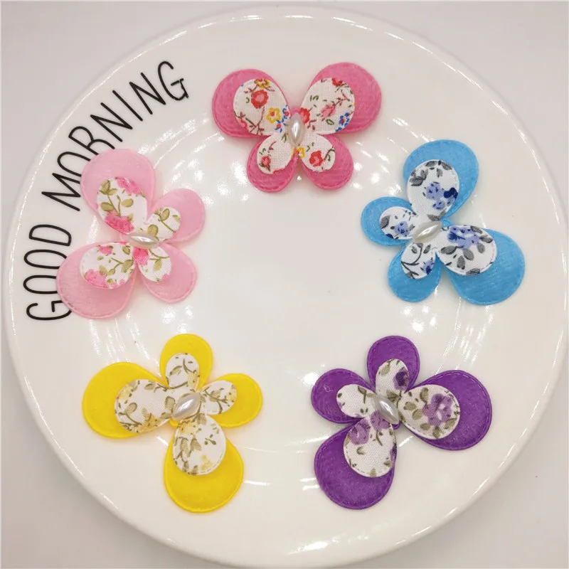 

Wholesale 100pcs/lot Felt two layer Butterfly Shape Padded Appliques For Clothes Sewing Supplies DIY Craft Decoration