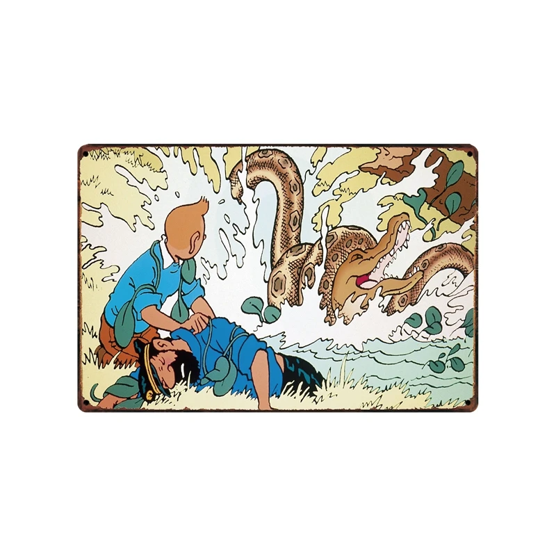 [Kelly66] Tintin металлический знак Олово плакат табличка для домашнего декора стены книги по искусству живопись 20*30 см размеры Dy60 - Цвет: sa-6344