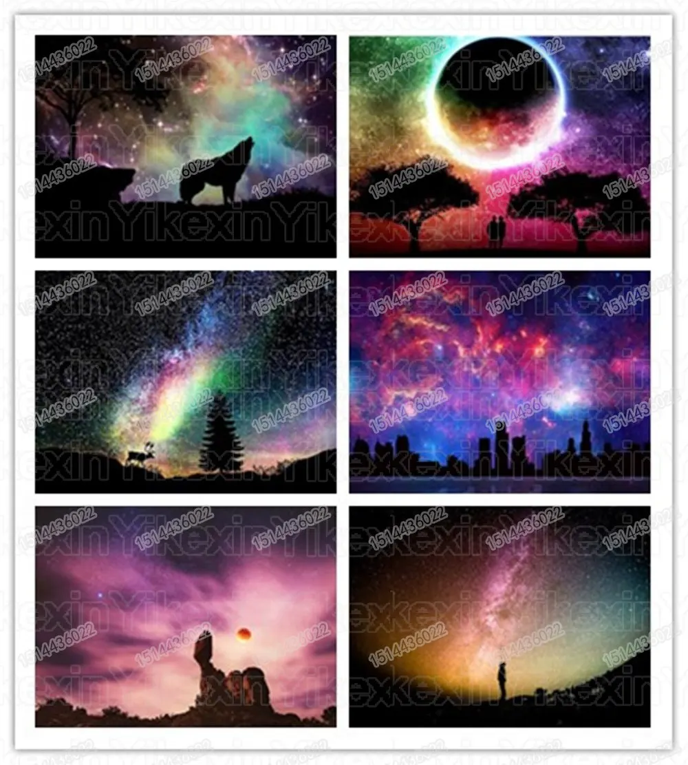 

DIY Diamond Painting Color sky Cross Stitch diamond embroidery Scenery Mosaic Patterns Full Round Rhinestone Home decor gift