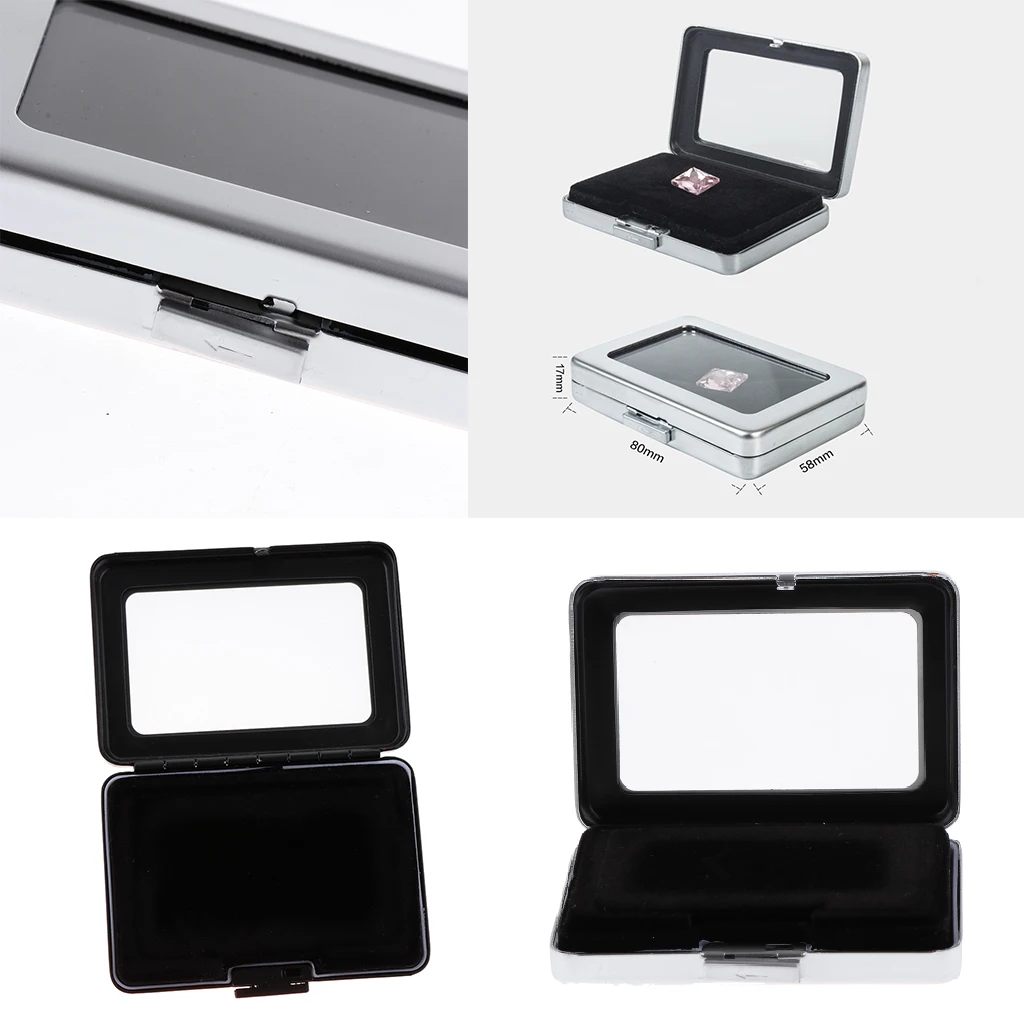 2Pcs Luxury Gemstone Gem Loose Diamond Storage Box Jewelry Organizer Case Double-Face Velvet Adjustable Pad