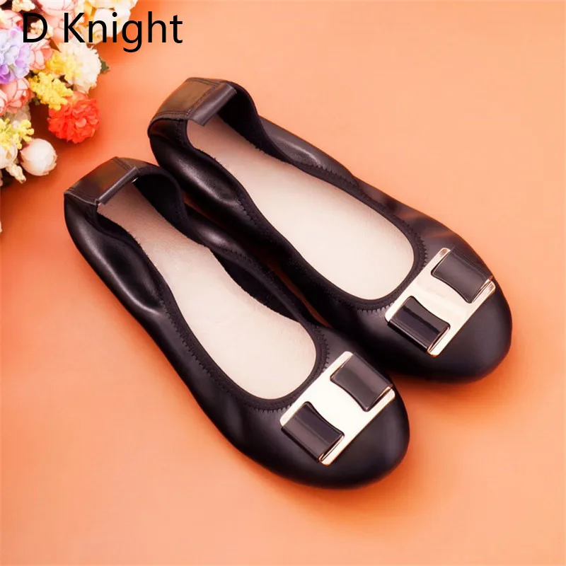 New Spring Summer Slip On Flat Shoes Women Comfortable Gennuine Leather Ballet Shoes Female Casual Flats Woman Loafers Big Size (14)