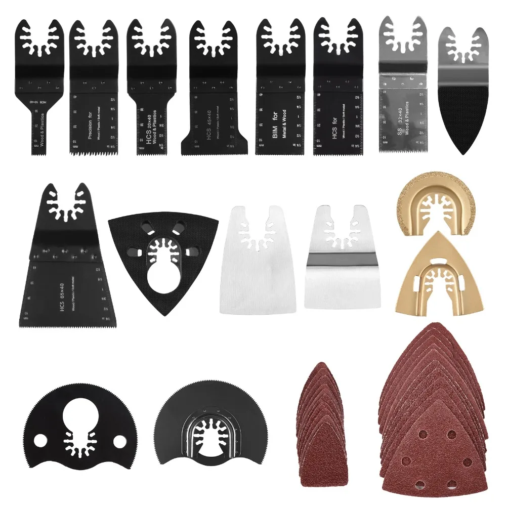 

66pcs Oscillating Saw blades for Quick Release Multi Tool Metal Wood Cutting Grinding Sanding Home DIY Power Tool Accessories
