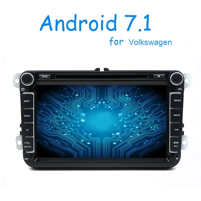 Sale 2 Din Car DVD GPSF or VW Golf Polo Jetta Touran Mk5 Mk6 Passat B6  Car Android 7.1 Quad Core 2GB RAM Stereo Radio Navigation 1