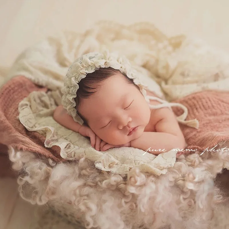 Newborn Photography Props Accessories Baby Photography Lace Hat+Pillow Set Baby Girl Photo Prop Accessory Studio Fotografia Hats