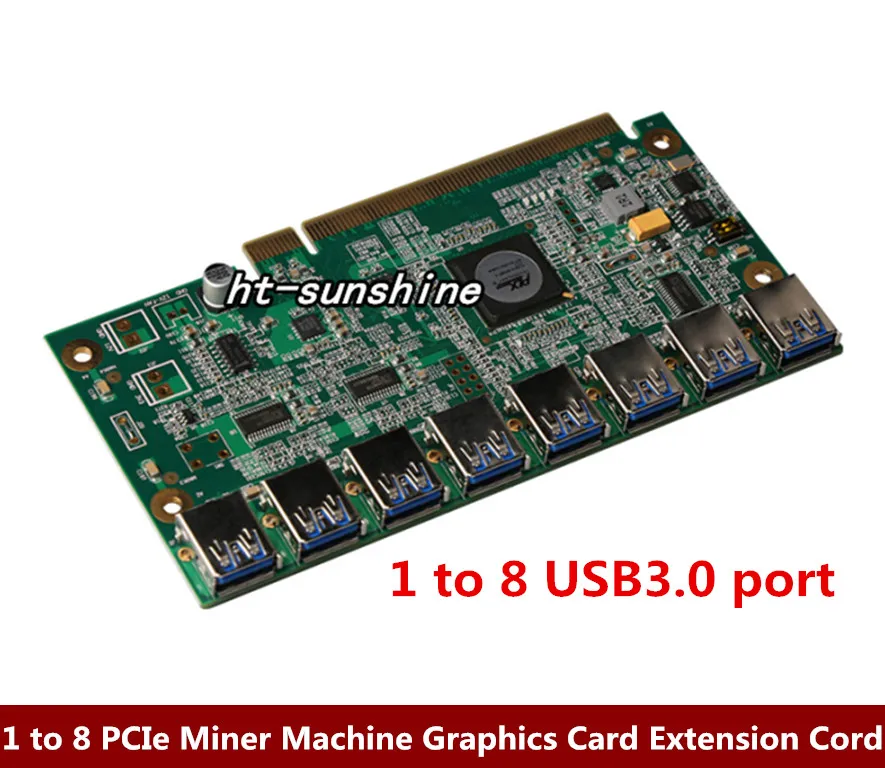 1 to 8 PCIe Miner Machine Graphics Card Extension Cord PCI E 16X turn 8
