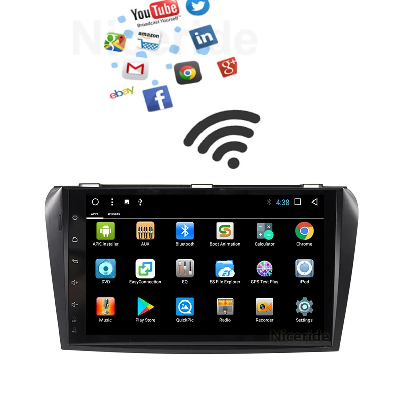 Discount 9 inch Touch Screen Car Radio for MAZDA 3 2009 2010 2011 2012 Android 7.1 Multimedia Player GPS Navi Stereo Head unit WIFI BT 2