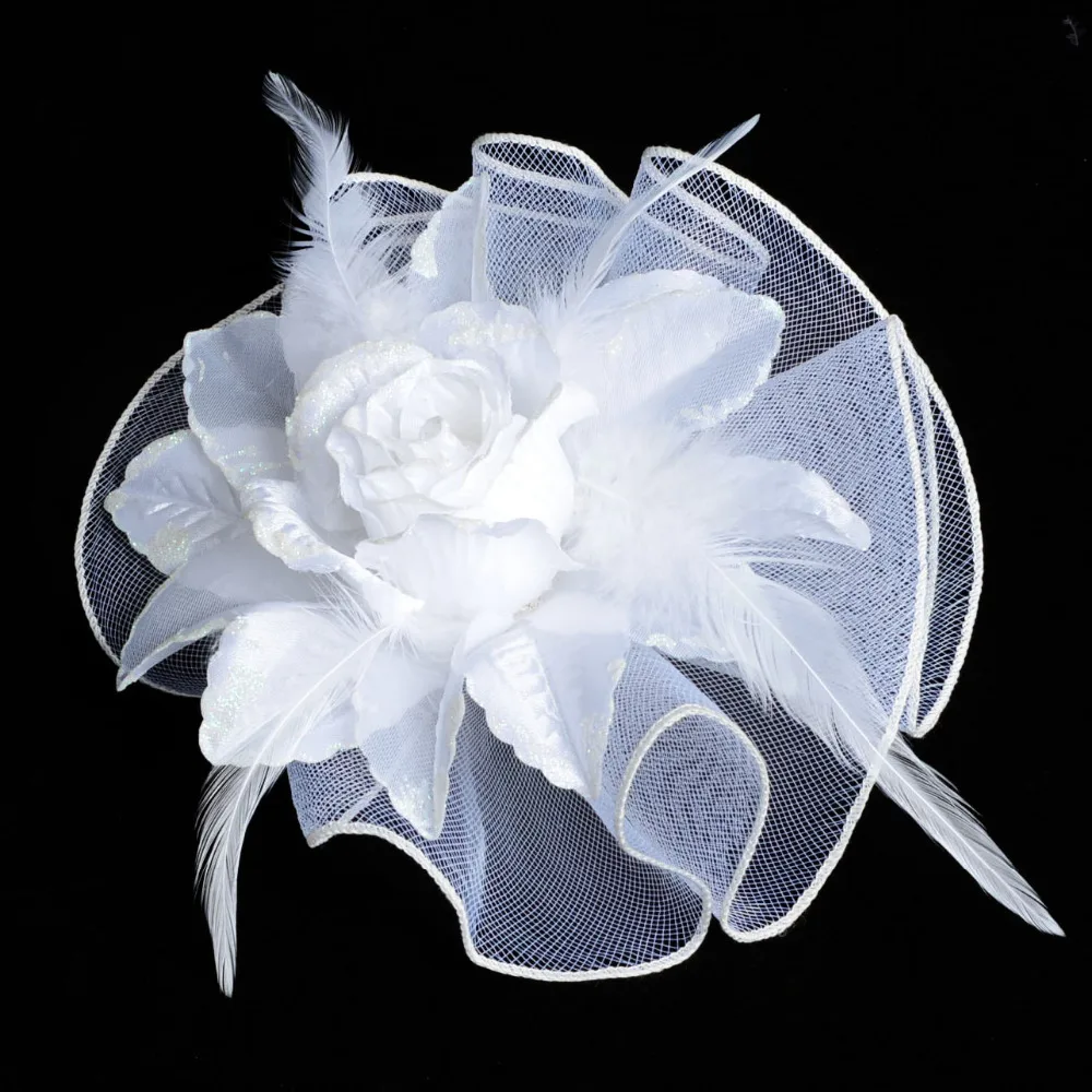

HOT Hat Feather Organza Hair Clip Fascinator women hair accessories for women wedding Races Daily Ball Bridal Party bijoux de te