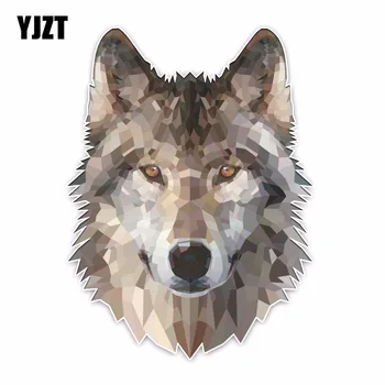 

YJZT 12.2*16.5CM Interesting Lovely Wolf Head Cartoon Colored PVC Car Sticker Decoration Graphic C1-5451