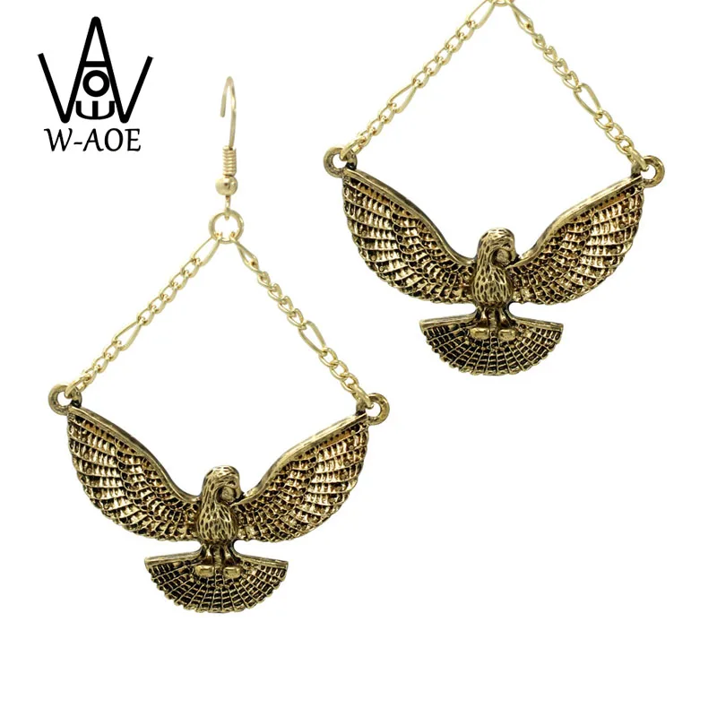

2019 New Arrival Fashion Vintage Animal Eagle Wings Dangle Earrings For Women Gold Color Ethnic Jewelry Earrings Party Gift