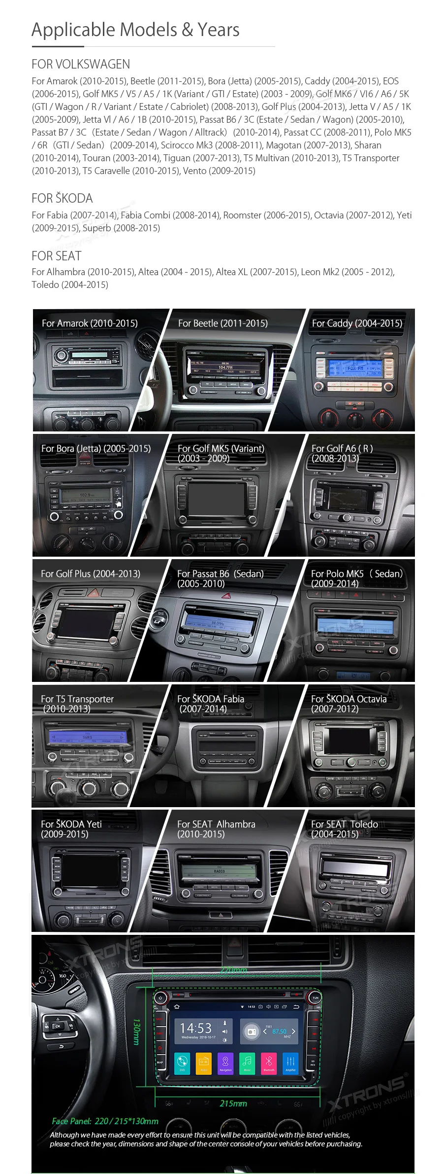 Sale XTRONS 8" Android 8.1 Car DVD Player RDS Radio WIFI GPS for Volkswagen vw Beetle Bora Caddy Passat CC Sharan T5 Multivan Touran 2