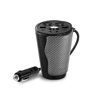 

Power Inverter 150W Car Cup Power Inverter DC 12V to AC 220V /110V with 2 AC Outlet 2 USB Port with Car Cigarette Lighter Socket