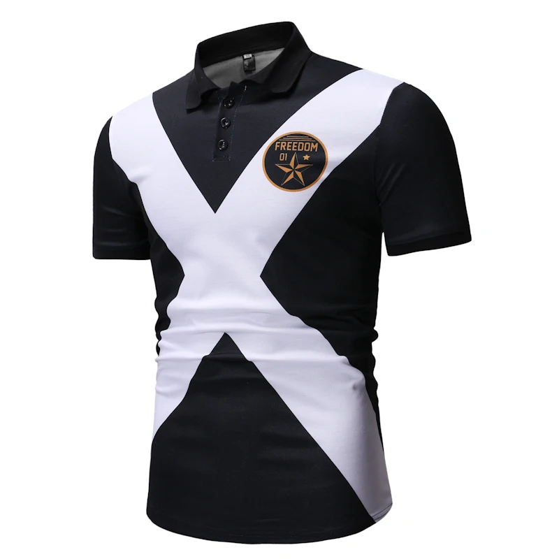 

2019 Brand Casual Polo Shirt Men Flame Printing Cotton Polo Homme Turn Down Collar Man Slim Fit Summer Polos Shirts M-3XL