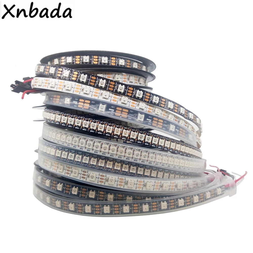 1 м 2 3 4 5 WS2812B 30/60/74/96/144 светодиодов/m цветных (RGB) светодиодных лент WS2812 5050SMD