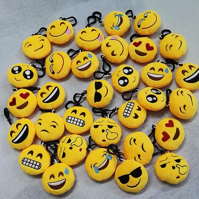 10pcs/lot New 6cm Cute Emoji Smiley Emoticon Amusing Key Chain Toy Gift  Mini Bag Accessories Stuffed & Plush dolls 2