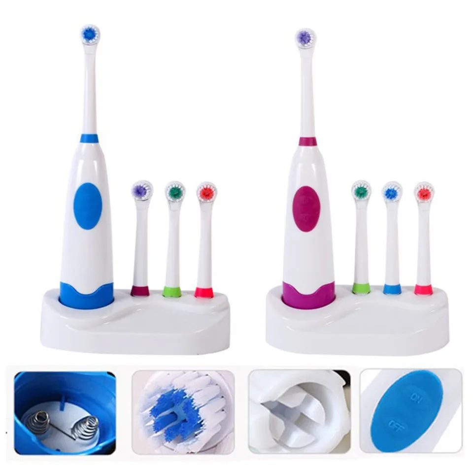 

Factory Price Electric Toothbrush Set Oral Care Toothbrush Replacement With 4 Toothbrush Heads Home Traval Durable Teeth Brush