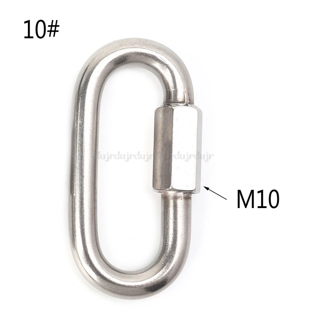 

1pc Stainless Steel Screw Lock Climbing Gear Carabiner Quick Links Safety Snap Hook N20 dropship
