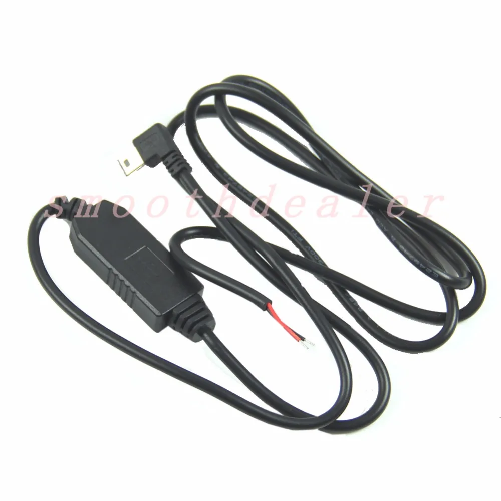 1 метр DC 12 V-24 V to 5V 3A влево под углом 90 градусов Mini USB Мощность конвертер адаптер кабель