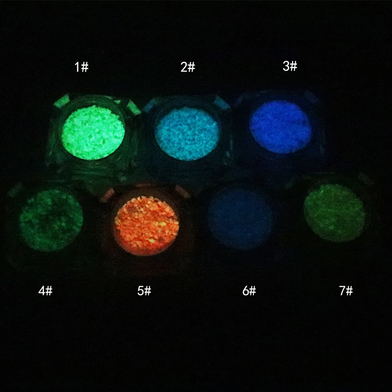 

1 Box 3g Luminous Nail Glitter Stone Luminescent Particle Glow in the Dark Manicure Nail Art Decoration