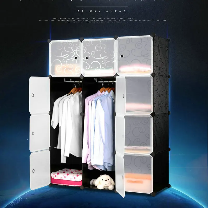 

DIY magic piece of plastic storage cabinets Children's wardrobe simple wardrobe assembled resin composition of steel wardrobe