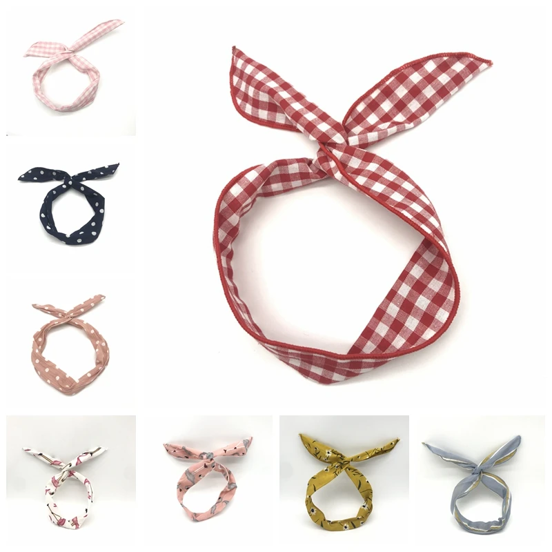 

Multi Using Adjustable Headbands Print Striped Flower Women Hair Band with Metal Wire Creative Girl Head Band Hair Accessories