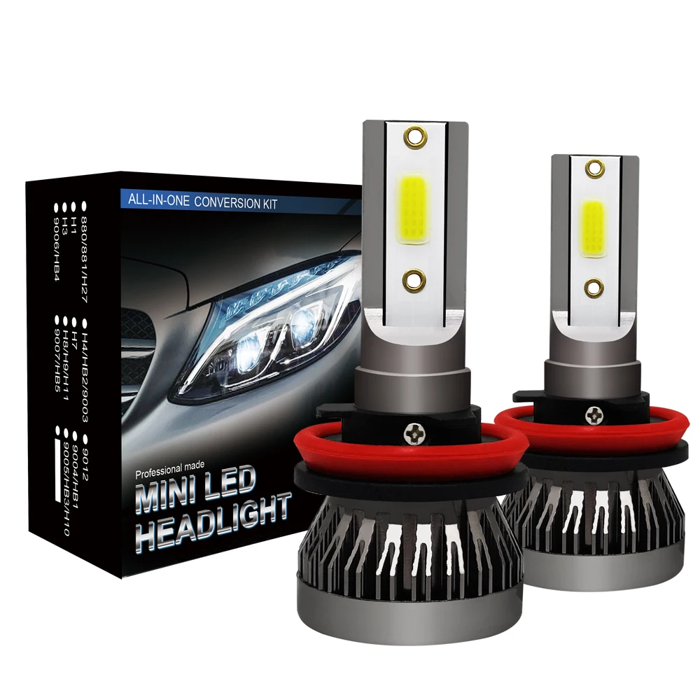 50 ift H7 LED 8000LM Mini Araba Kafa Lambas Ampulleri H1 LED H7 H8 H9 