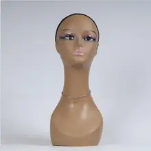 Дешевая афро-американская Женская Реалистичная голова манекена для ювелирных изделий шляпа кружева парик дисплей голова-Манекен Модель подставка для парика