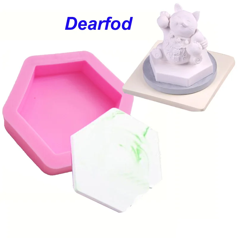 18072609 Hexagonal Stone Plate Silicone Fondant Mold Fruit Chocolate Cake Decoration DIY Tool | Дом и сад