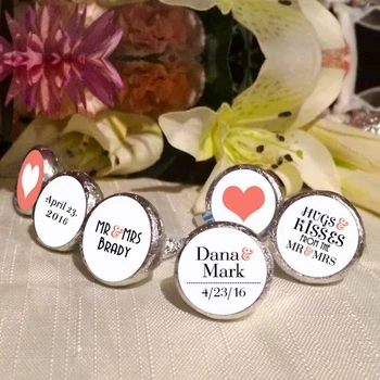 

personalize Mr and Mrs Kiss Stickers -Wedding candy chocolate lables stickers seals customize birthday baby shower candy sticker