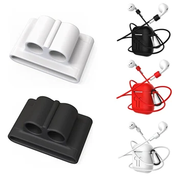 

Soft Silicone Anti-lost Strap Earphone Storage Sleeve For Apple AirPods Portable Headphone Protector Storage Sleeve for Airpods