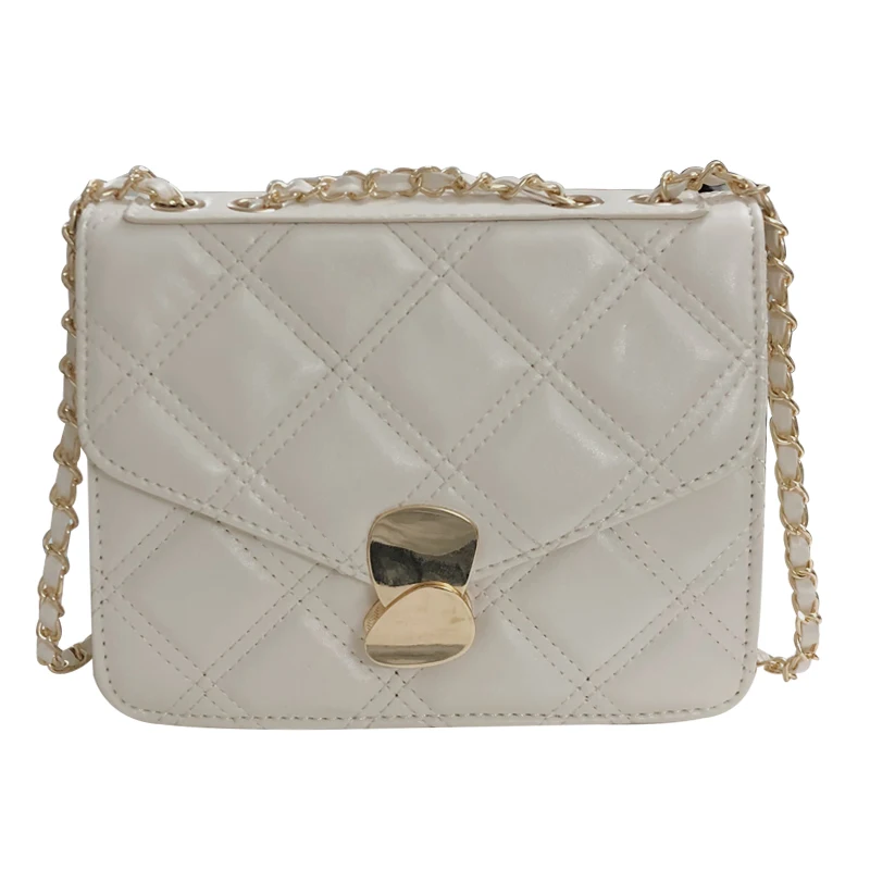 

2019 New Summer Fashion Casual Small Square Bag Rhombic Striped Solid Color Shoulder Diagonal Mobile Phone Bag